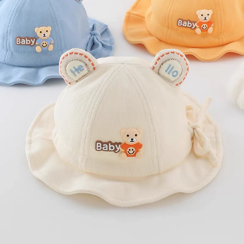 婴儿帽子儿童春秋季男宝女宝帽子超萌可调节盆帽宝宝遮阳帽渔夫帽