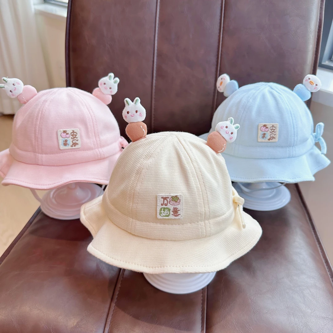 婴儿帽子春秋款新生儿宝宝遮阳帽小月龄外出可爱秋冬渔夫帽盆帽