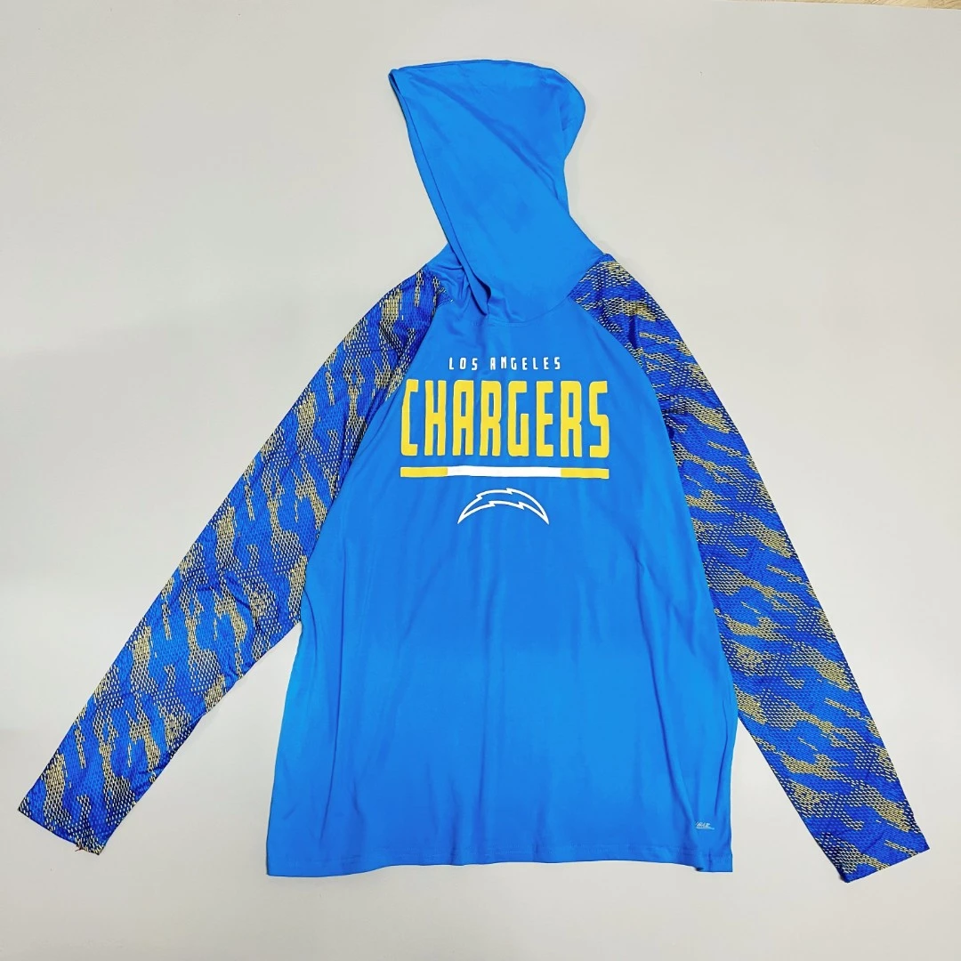 ［二木尾货］大码／职业橄榄球薄款连帽训练服／运动健身速干上衣