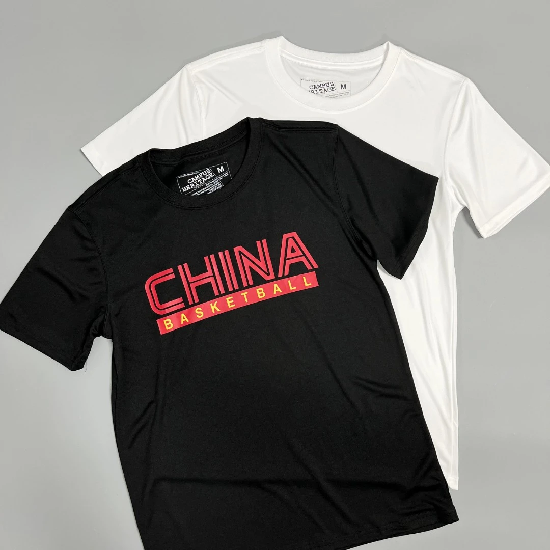 【二木专享】中国队黑白运动健身透气速干训练服（半袖）美码
