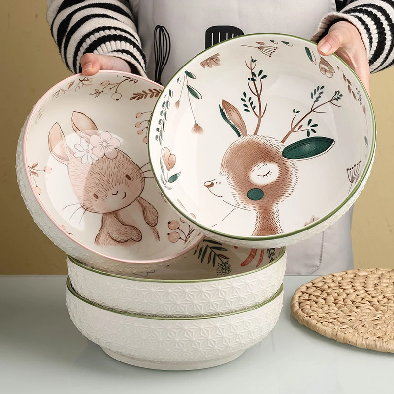 小兔子9英寸大汤碗可爱家用