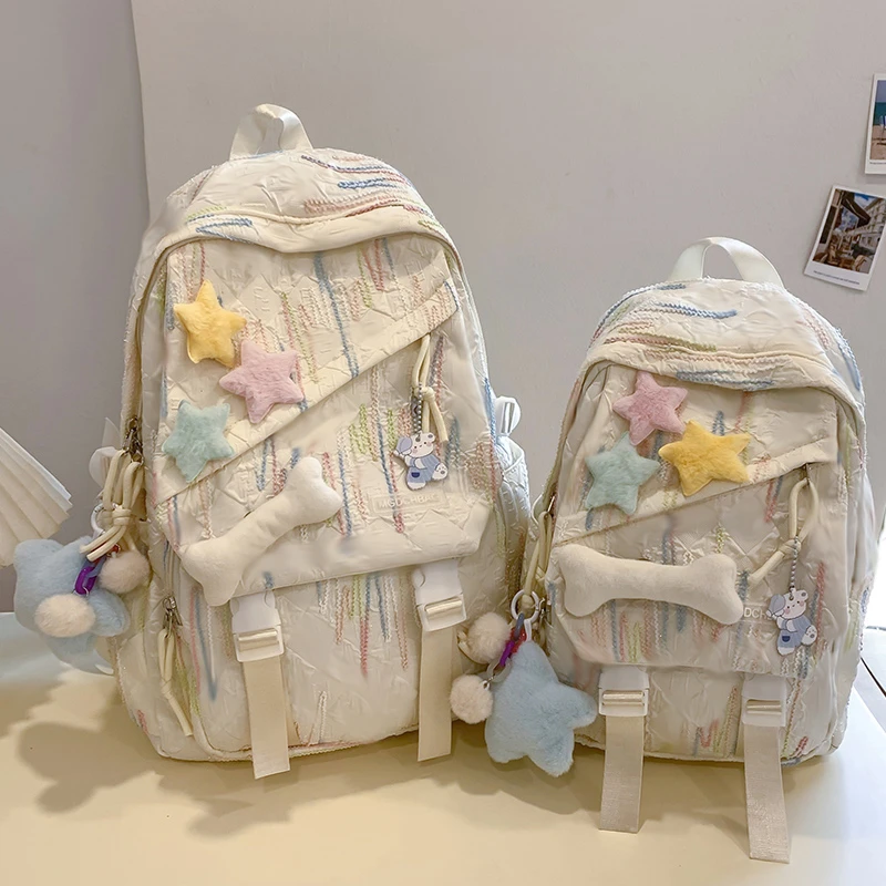 初中生女孩书包女生大学生百搭字母小背包高中生小学生双肩包0569