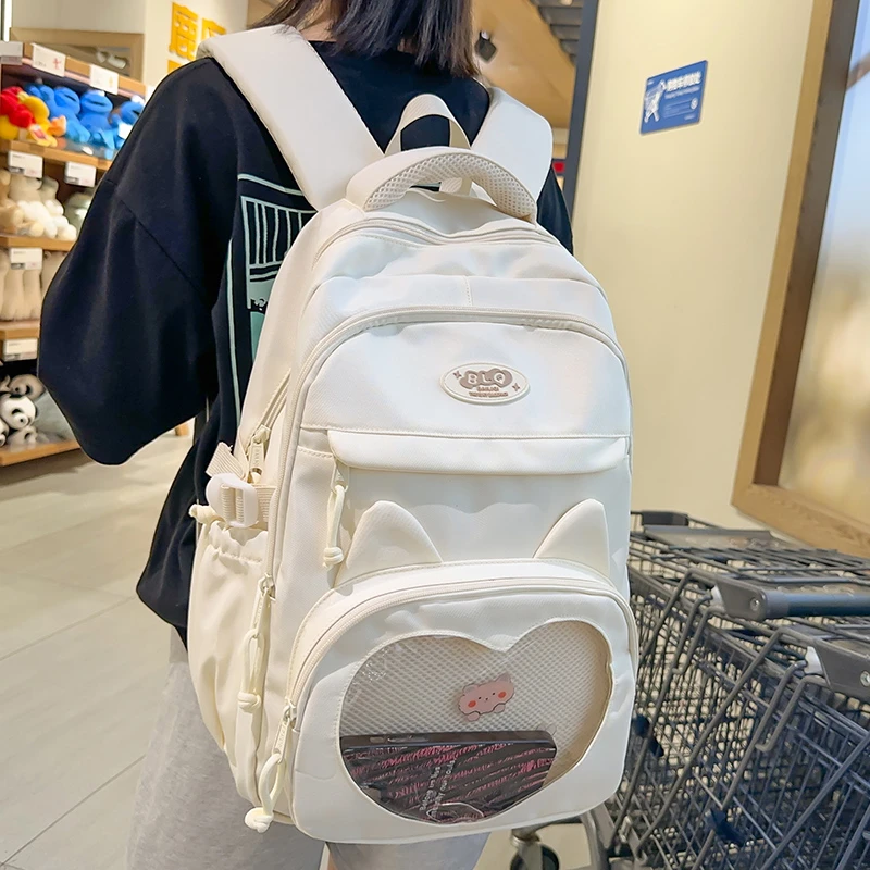 书包推荐女生大学生百搭初中生高中生大容量背包高颜值痛包双肩包