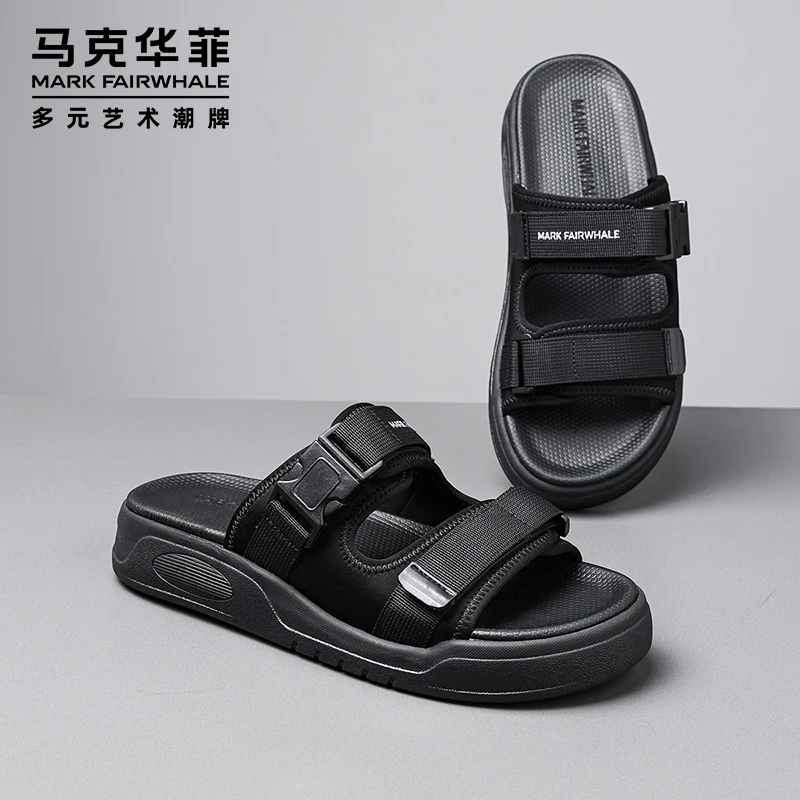马克华菲男士拖鞋爆款2025新款高档潮牌外出凉拖夏季外穿休闲男鞋