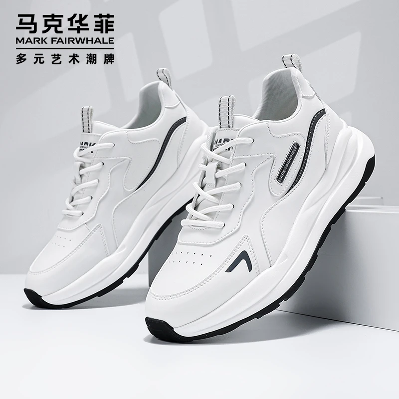 马克华菲男鞋上档次潮牌小白鞋秋季百搭运动休闲鞋男款增高老爹鞋