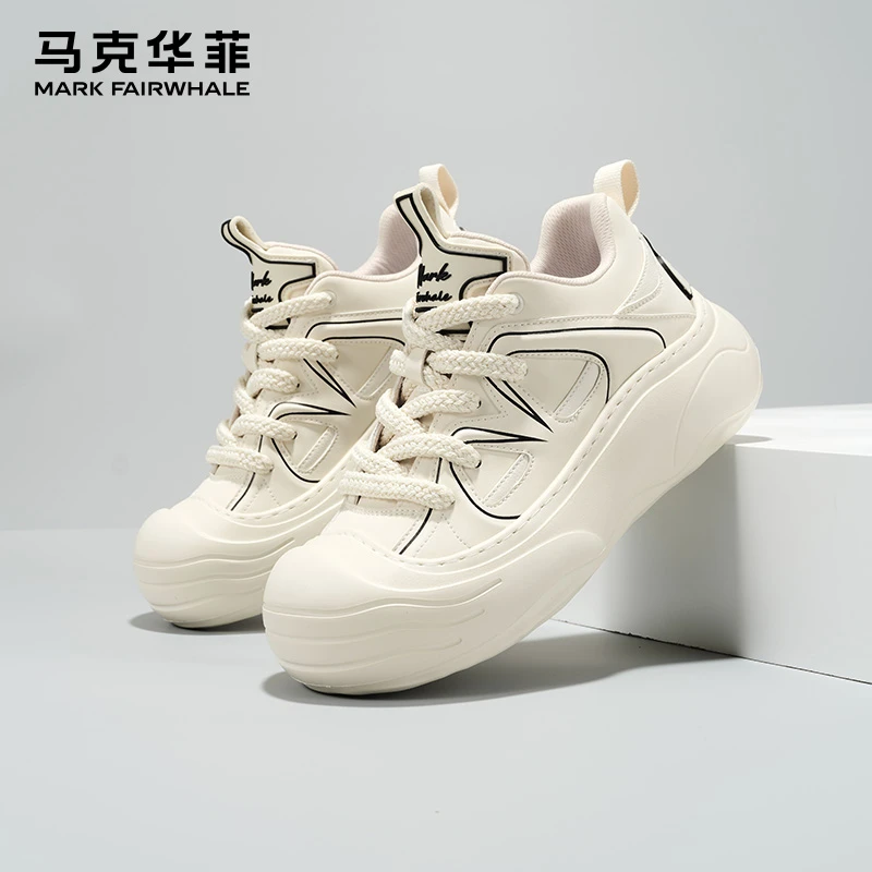 马克华菲防撞开口笑情侣板鞋2025新款厚底增高男士运动休闲鞋女鞋
