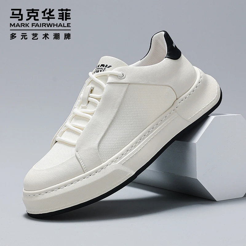 马克华菲男鞋品牌正品板鞋秋季网面透气小白鞋高档潮牌开车休闲鞋