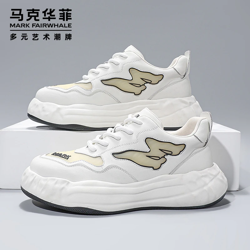 马克华菲男鞋高档增高老爹鞋2025新款板鞋运动休闲鞋潮牌小白鞋子