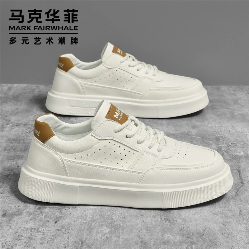 马克华菲男鞋2025新款秋季透气小白鞋男士高档板鞋增高百搭休闲鞋