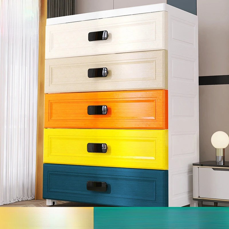 欧式抽屉式收纳柜衣物储物柜整理箱塑料玩具柜子多层家用床头柜
