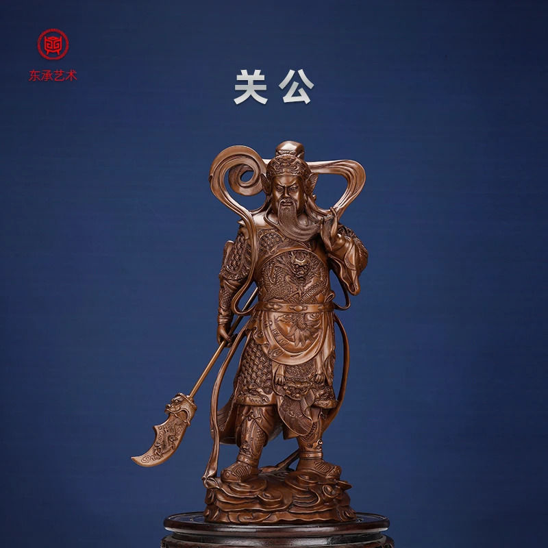紫铜材质 关公 摆件 紫铜纯铜材质 手工制作 传统失蜡法 立关公