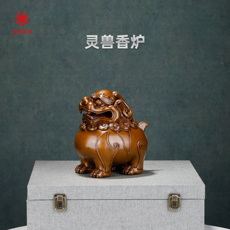 紫铜材质 灵兽香薰 摆件 失蜡法 送礼 香炉 瑞兽 手工 纯铜 创意