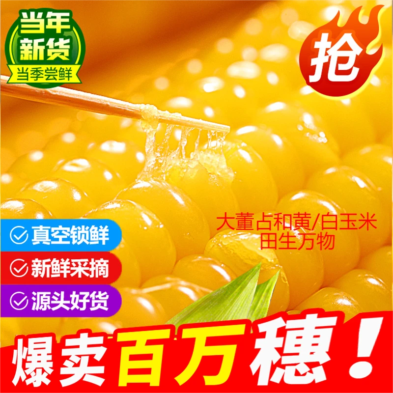 大董占和冷冻玉米黄糯站白玉米小规格家庭装代餐小粒儿健康1000G