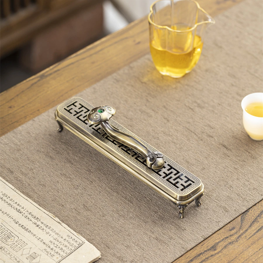 轶香轶缘祥云如意合金香炉熏香炉檀香线香炉卧香盒室内香薰摆件