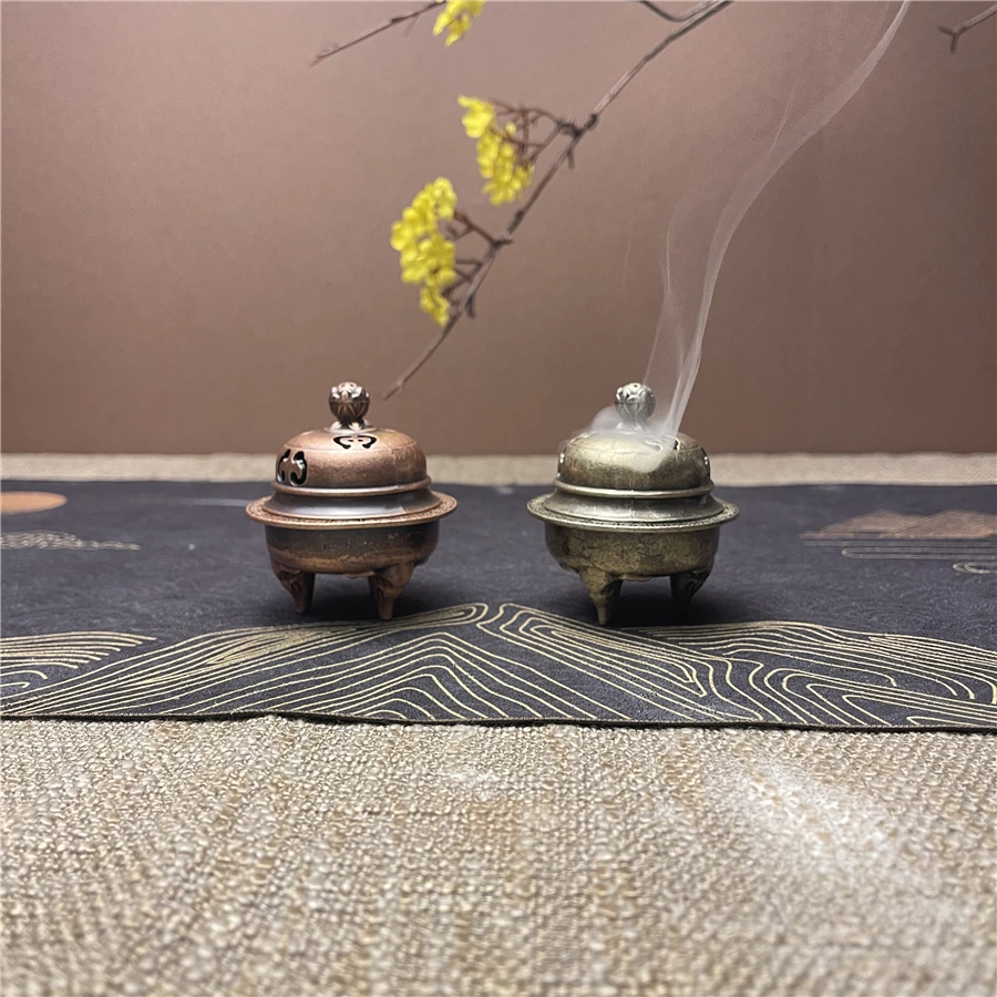 轶香轶缘【三足花蕾小香炉】家用香炉家用室男士卧室持久木质香薰