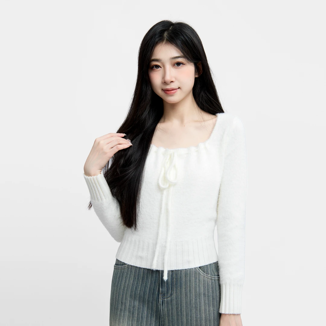 三福 冬季长袖针织休闲宽松时尚显瘦圆领保暖毛衣 494596