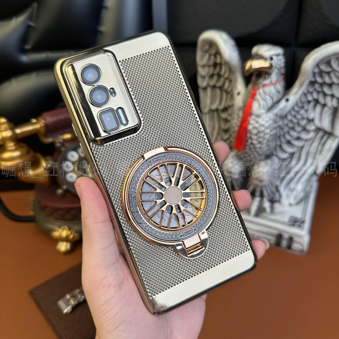 适用红米K60Pro【解压支架+自带镜头膜】电镀高清镜头膜散热壳