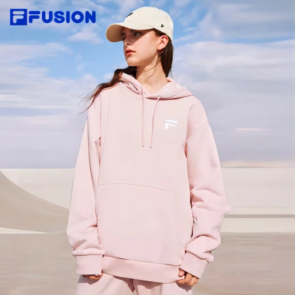 FILA FUSION舒适情侣款连帽上衣冬新款时尚宽松卫衣 T11U343207F