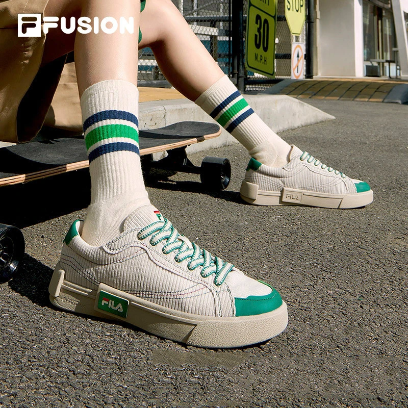 FILA FUSION情侣 羽毛鞋低帮百搭帆布鞋 T12W218204F/T12M218204F