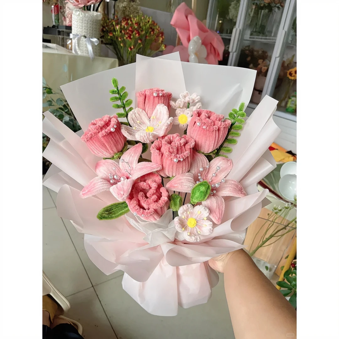 扭扭棒手工diy玫瑰郁金香花束材料包情侣送闺蜜男女朋友生日礼物