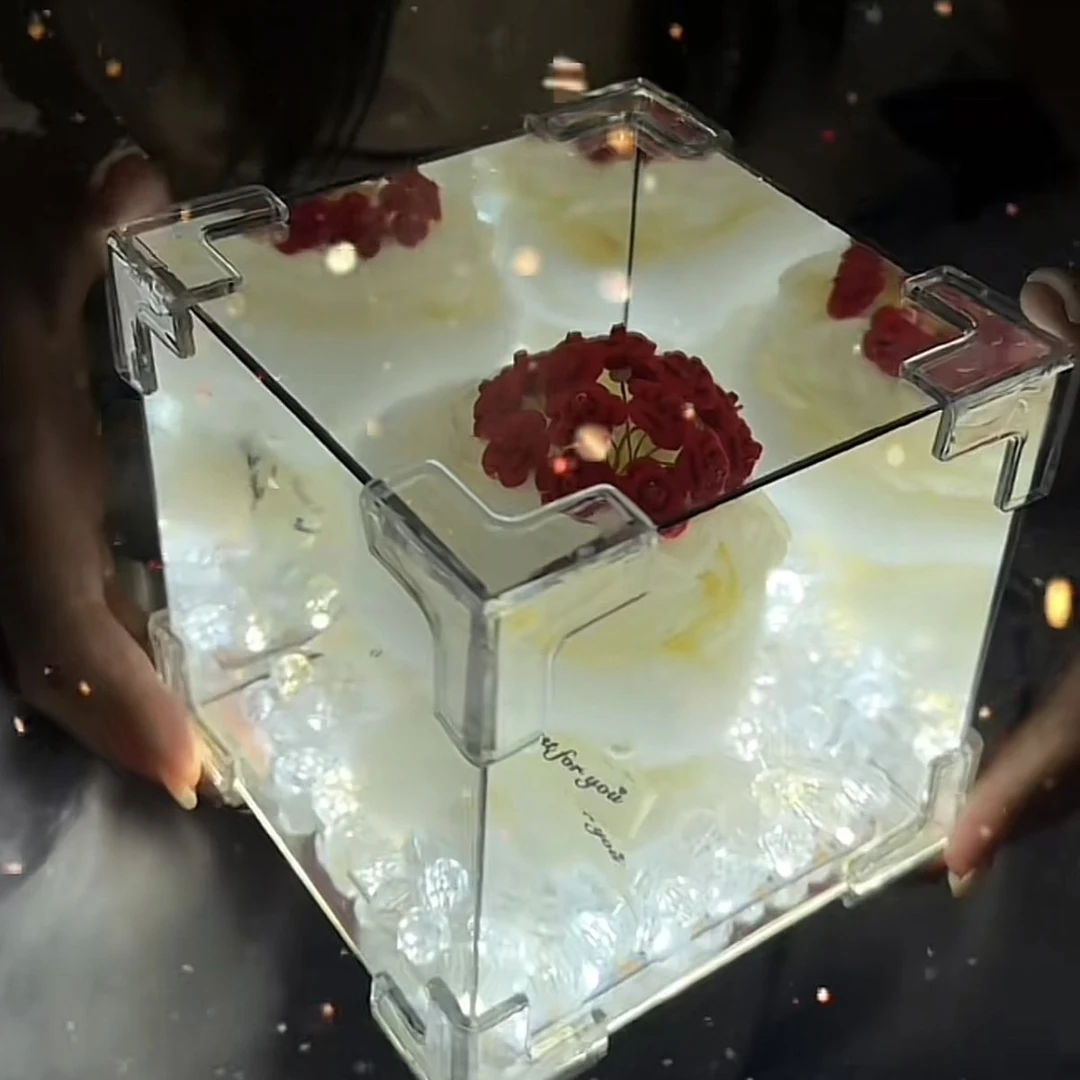创意蛋糕玫瑰花束魔方立体小夜灯手工材料包制作送女朋友