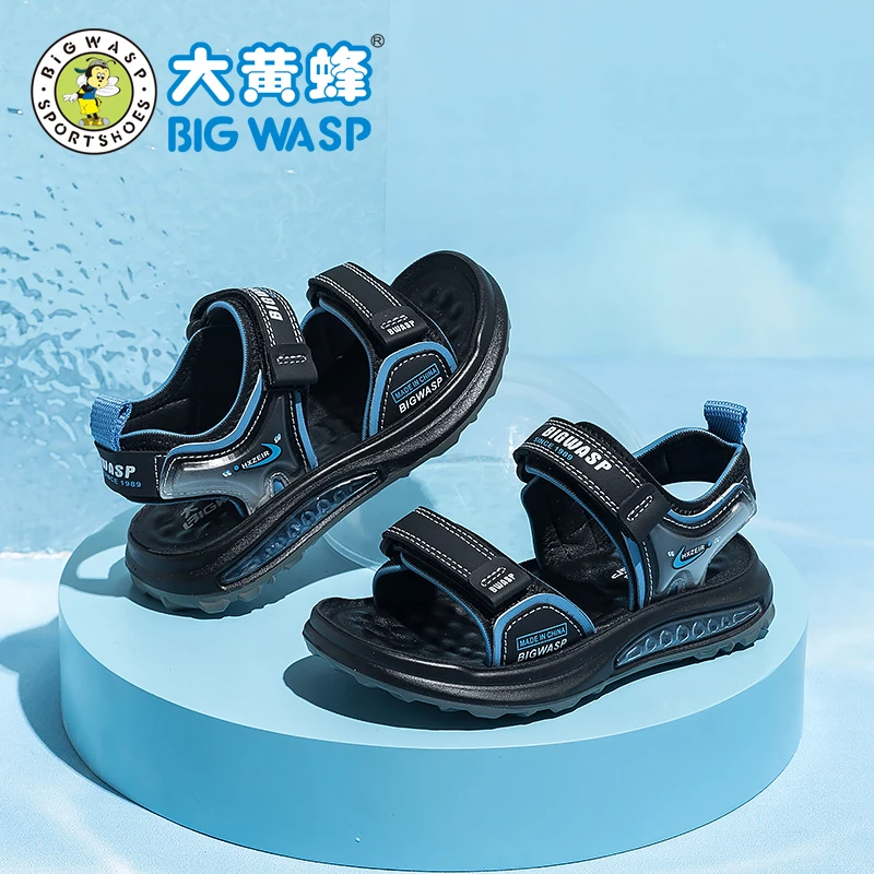 大黄蜂童鞋男童凉鞋夏季新款青少年防滑沙滩鞋子休闲儿童露趾凉鞋
