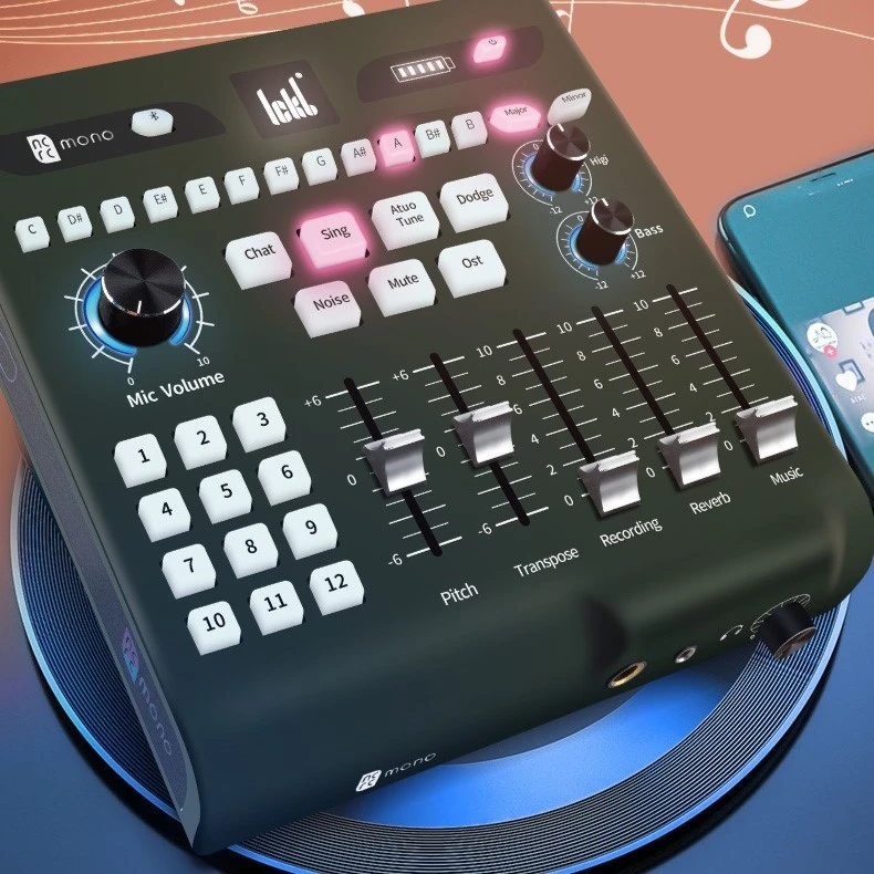 ickbickb mono声卡网红户外直播唱歌录歌降噪修音直播设备