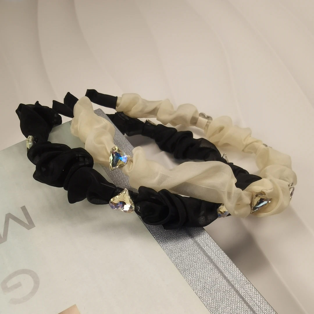 韩国 东大门 爱心钻薄纱气质高级质感氛围感发箍