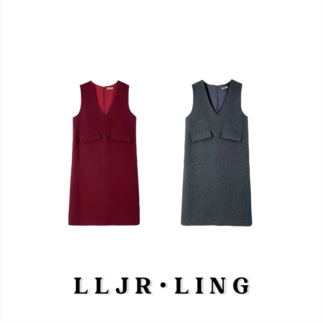 【LLJR】秋冬新款高级灰海风的思恋连衣裙D1053