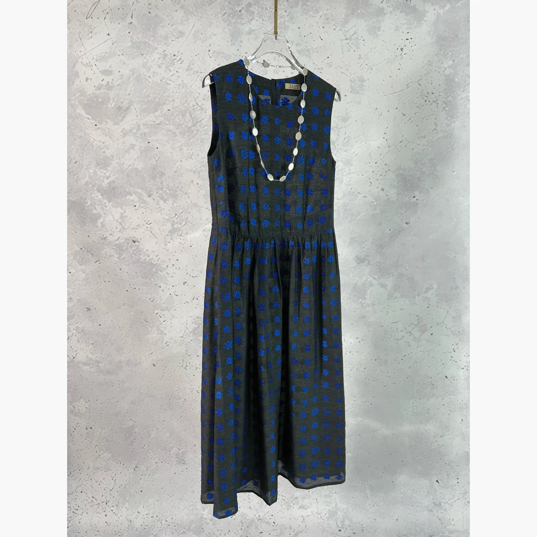 【妮妮专属】夏季新款高级灰黑蓝调时光连衣裙K04032