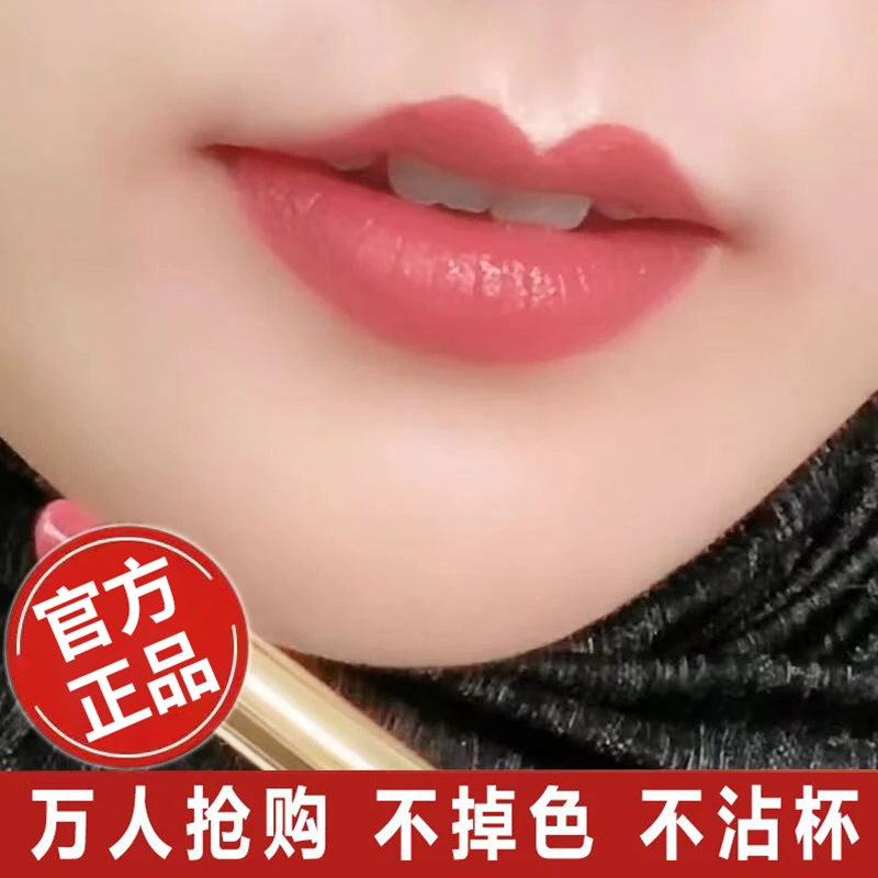 显白正品口红不掉色不沾杯不脱色豆沙色口红补水保湿哑光学生党女