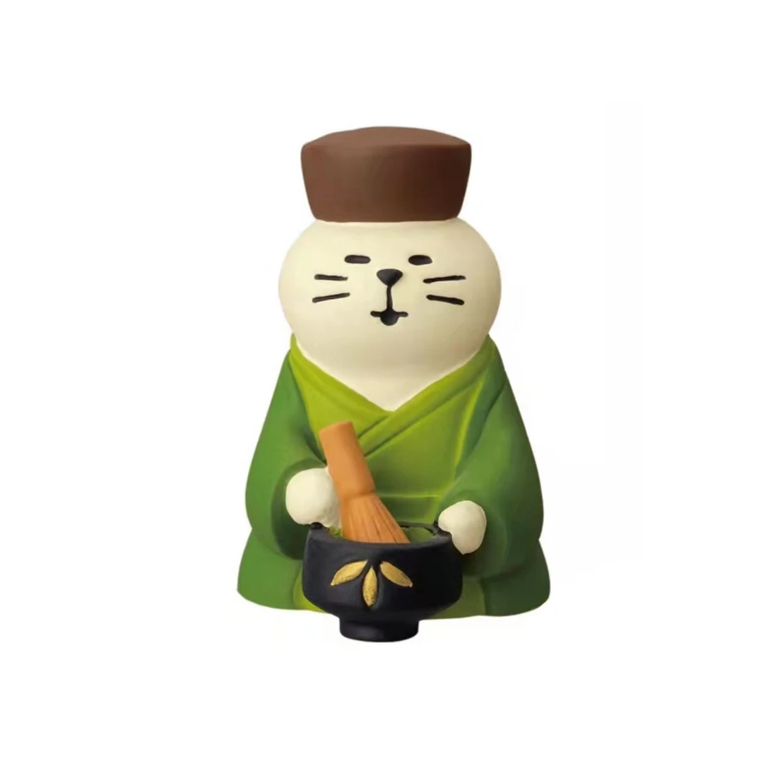 捣茶小僧 日式猫树脂摆件新款微缩可爱猫咪