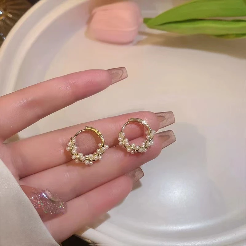 铜合金耳饰 高级轻奢气质圆圈耳环2023年新款潮耳圈耳钉女