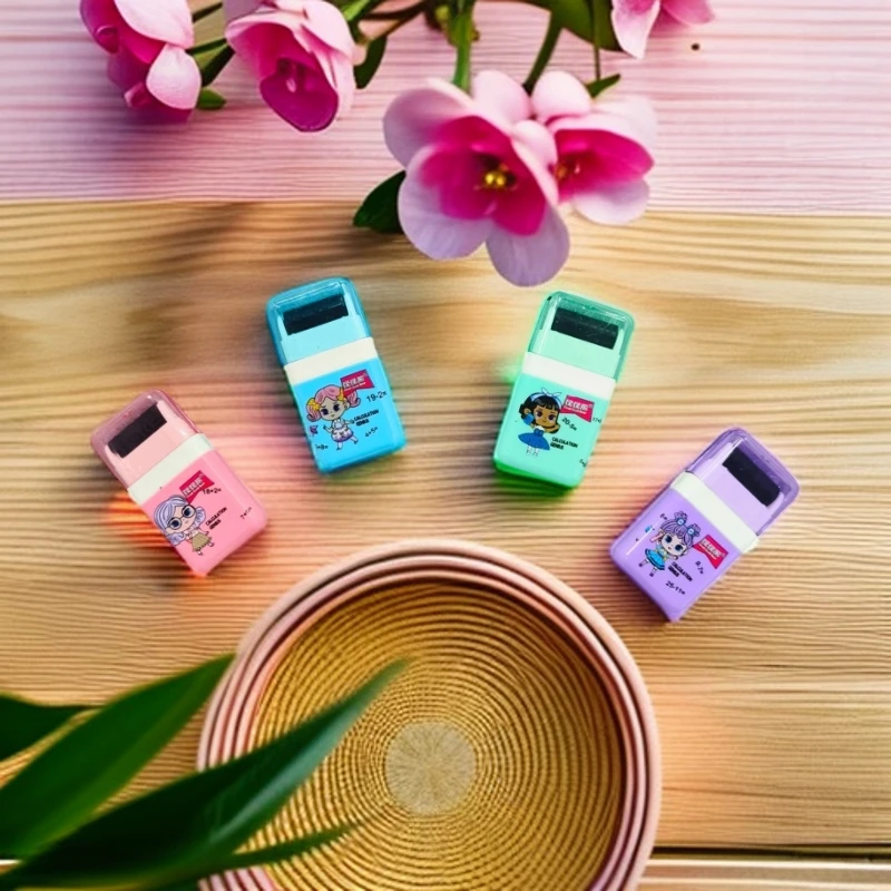 99604怪怪熊小滚轮橡皮1盒24个学生用品