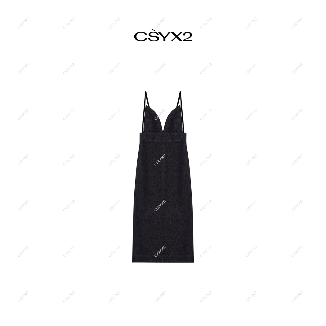 CsyX2-2025S/S早春新款 中长款牛仔连衣裙L30786