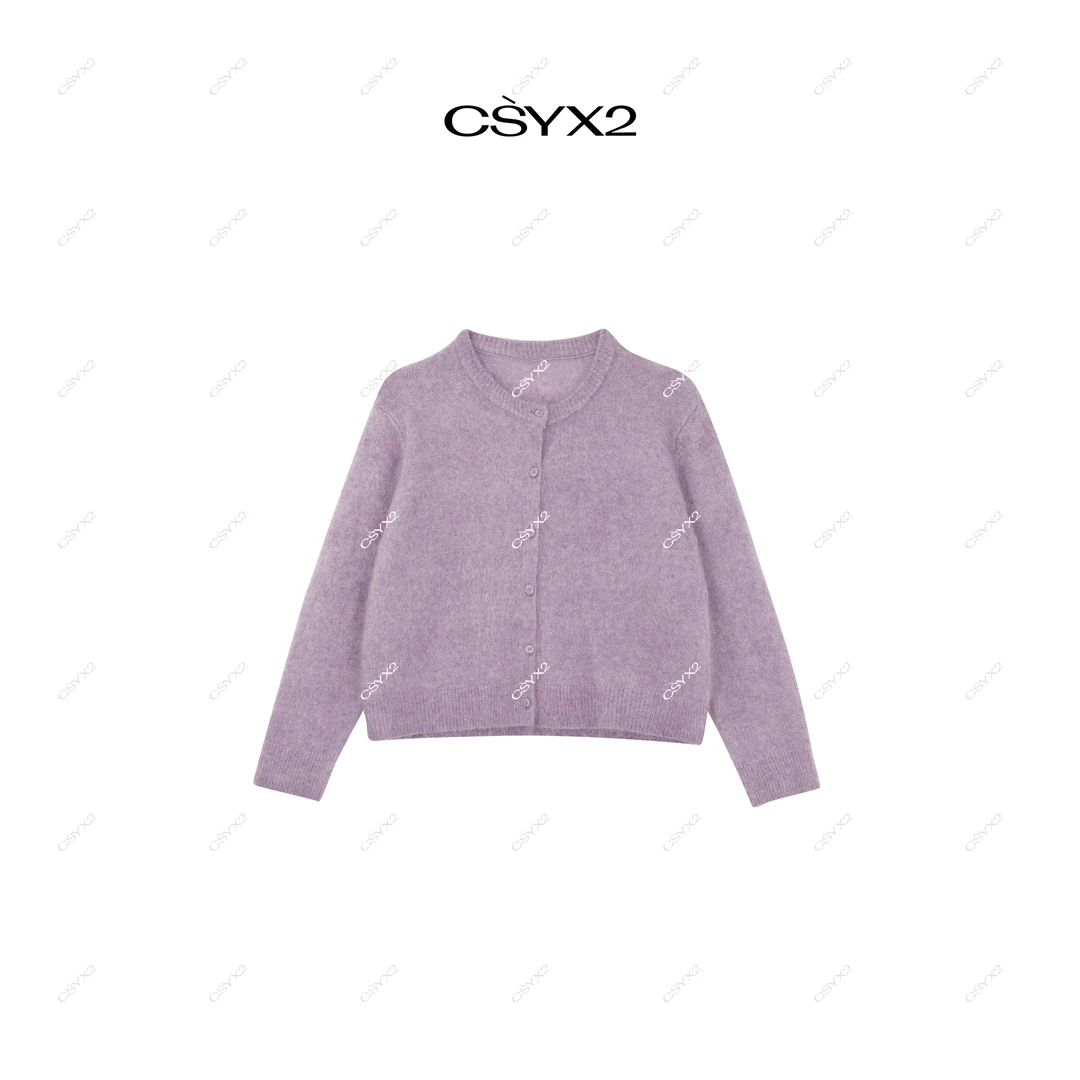 CsyX2-2025S/S夏季新款 马海毛系扣时尚圆领毛衣CA4DM160