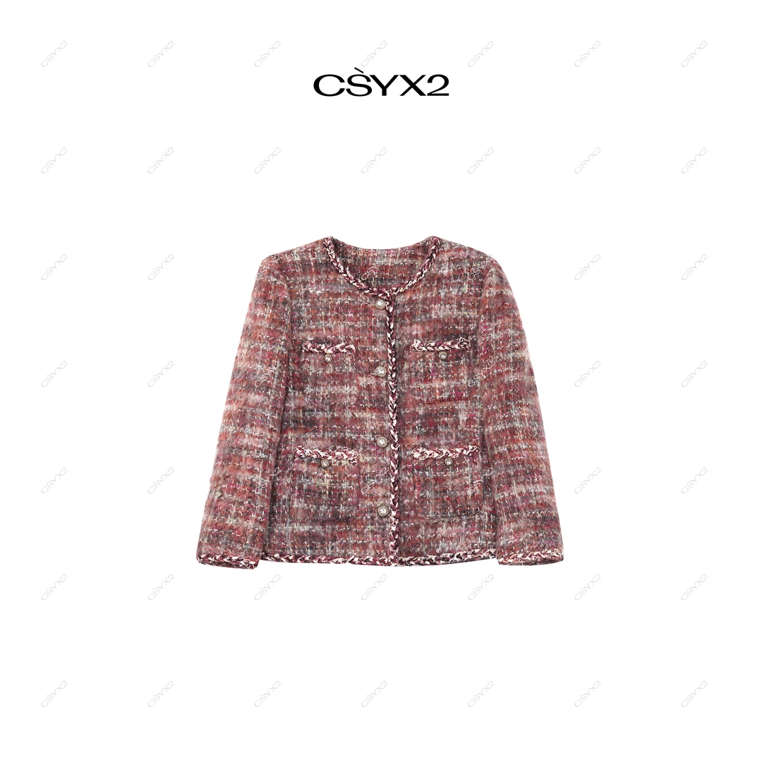 CsyX2-2025A/W新品“冬日玫瑰”小香风羽绒服CA4DY045