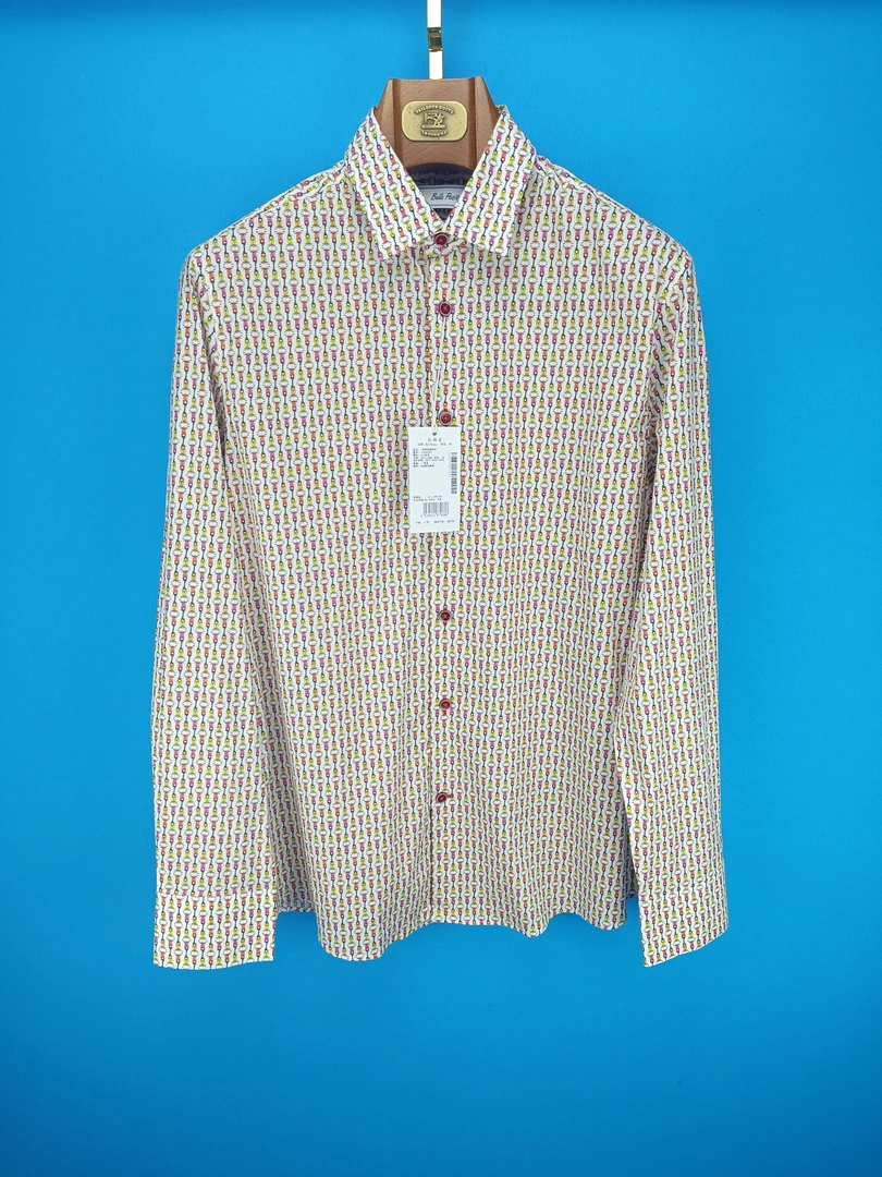 意大利面料贝拉男士春秋时尚休闲长袖衬衫