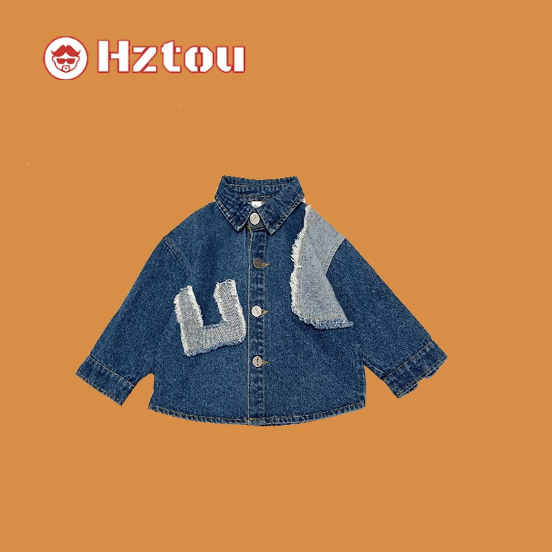 HZT春季男宝个性贴布牛仔外套CQ001