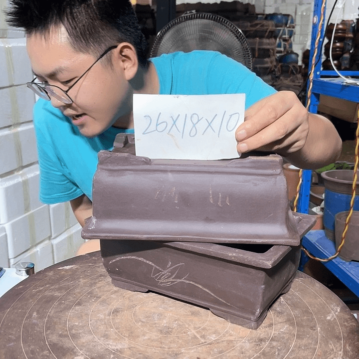 红陶20CM（含）-50CM（不含）26/26紫泥刻绘马槽