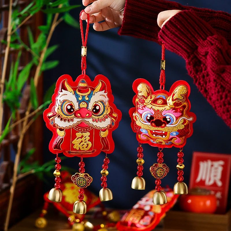 2024龙年新年春节装饰挂件过年新款客厅场景布置喜庆福字风铃挂饰