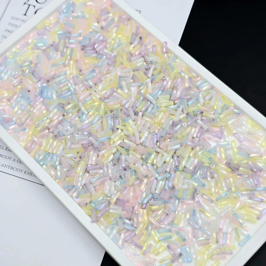 千色FGB|6mm炫彩果冻管珠|国产超优玻璃米珠串珠手链项链链条DIY