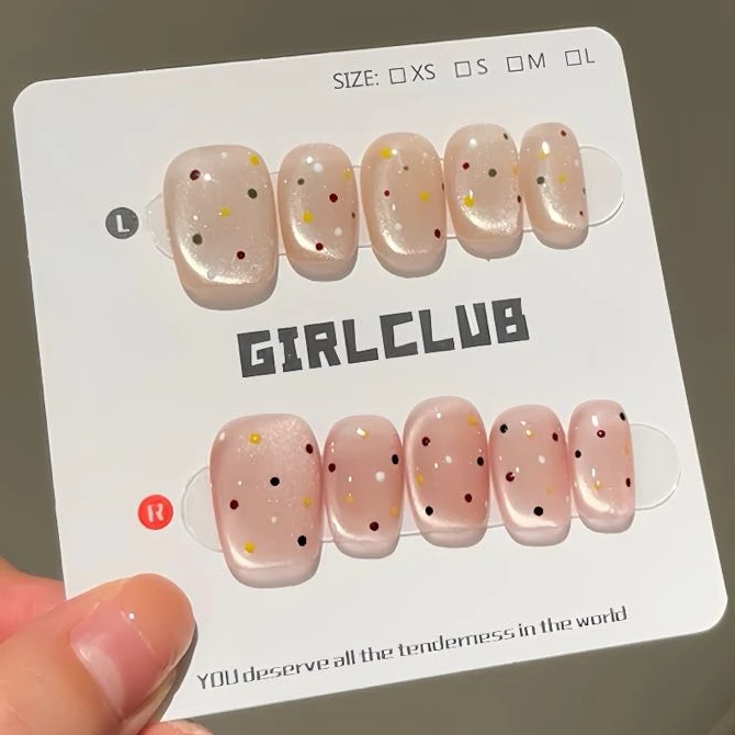 【夏日波点】GIRLCLUB新款 报恩好物多巴胺波点 猫眼纯手工穿戴甲