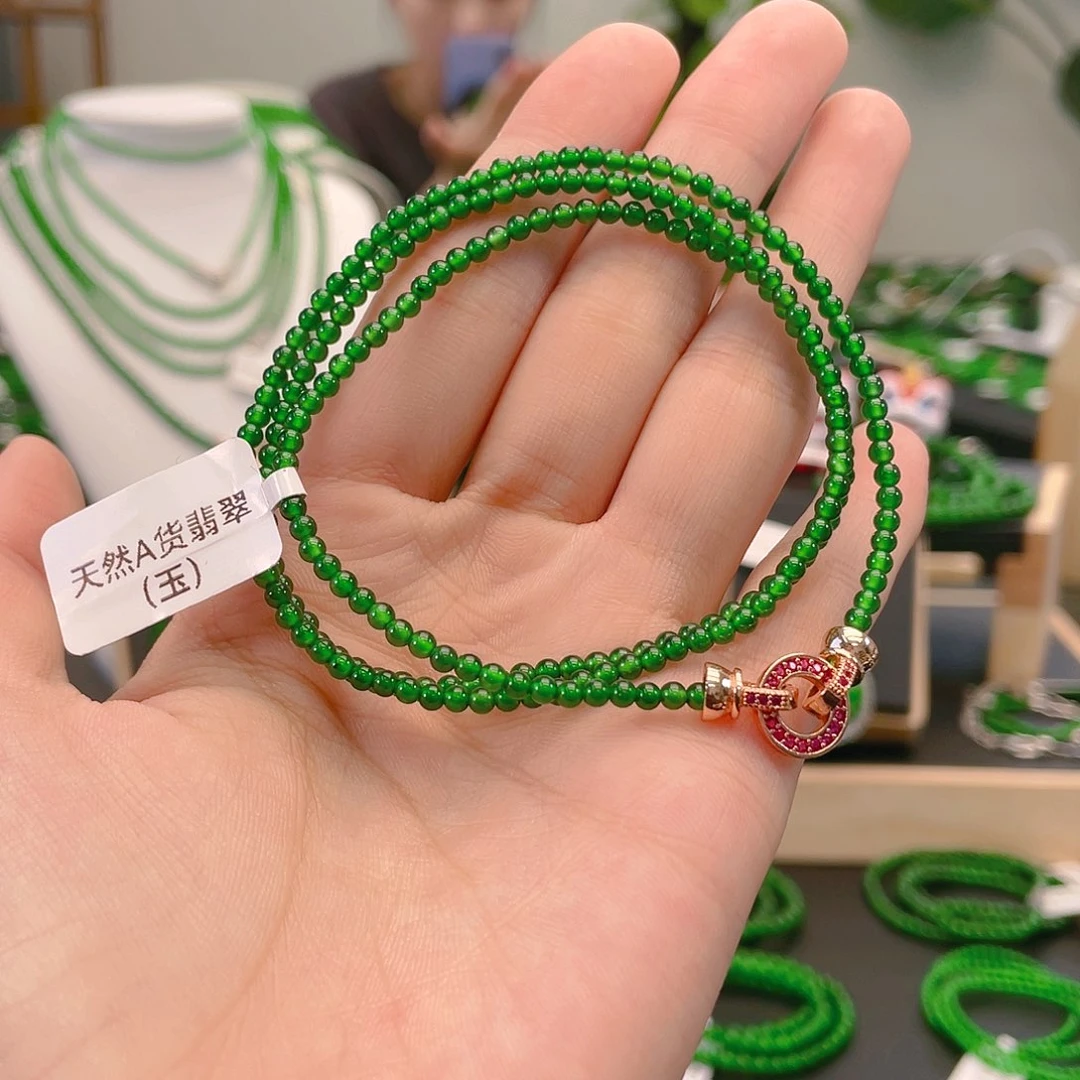 翡翠项链未镶嵌天然a货翡翠卡2.5