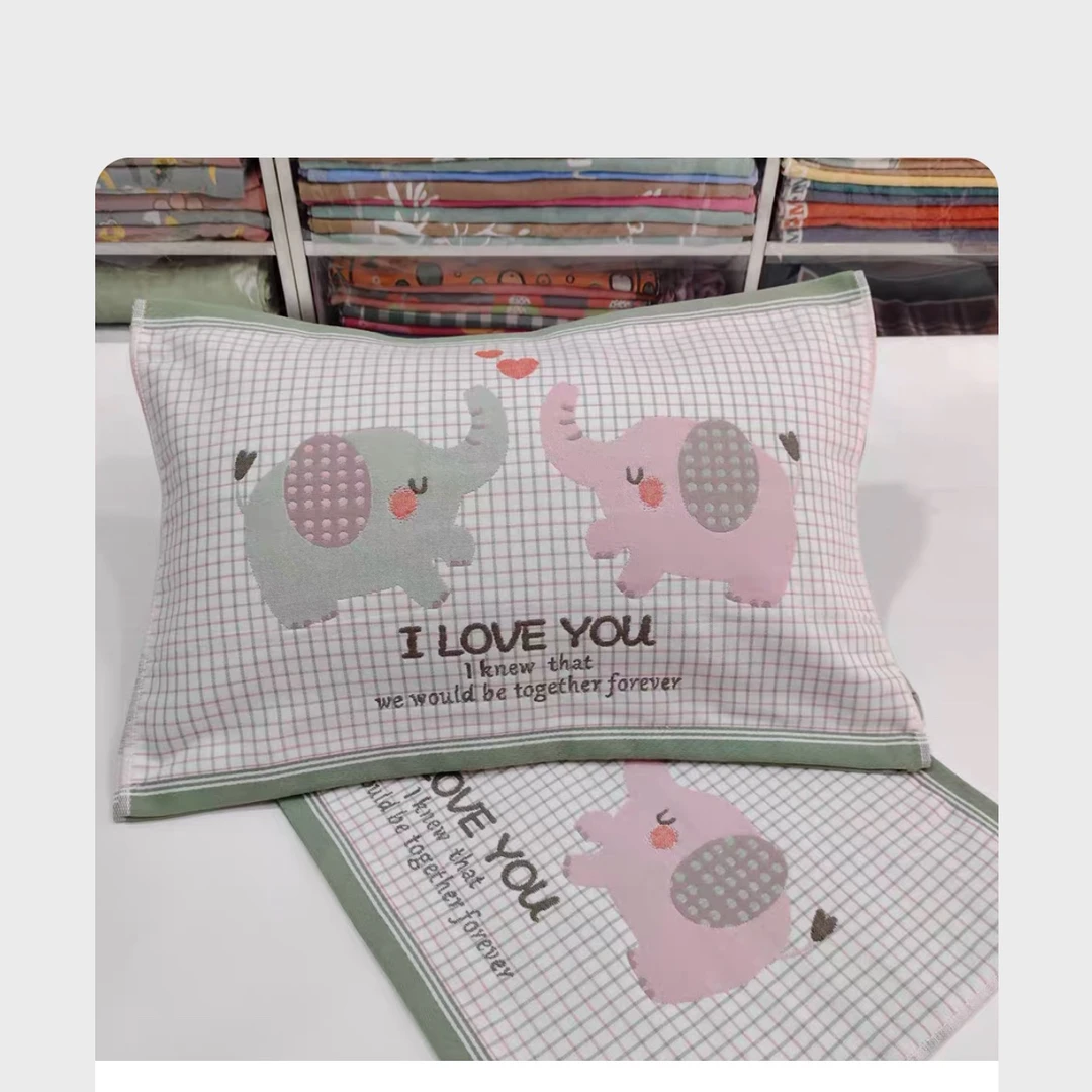 小飞象—十层纯棉加厚纱布枕巾