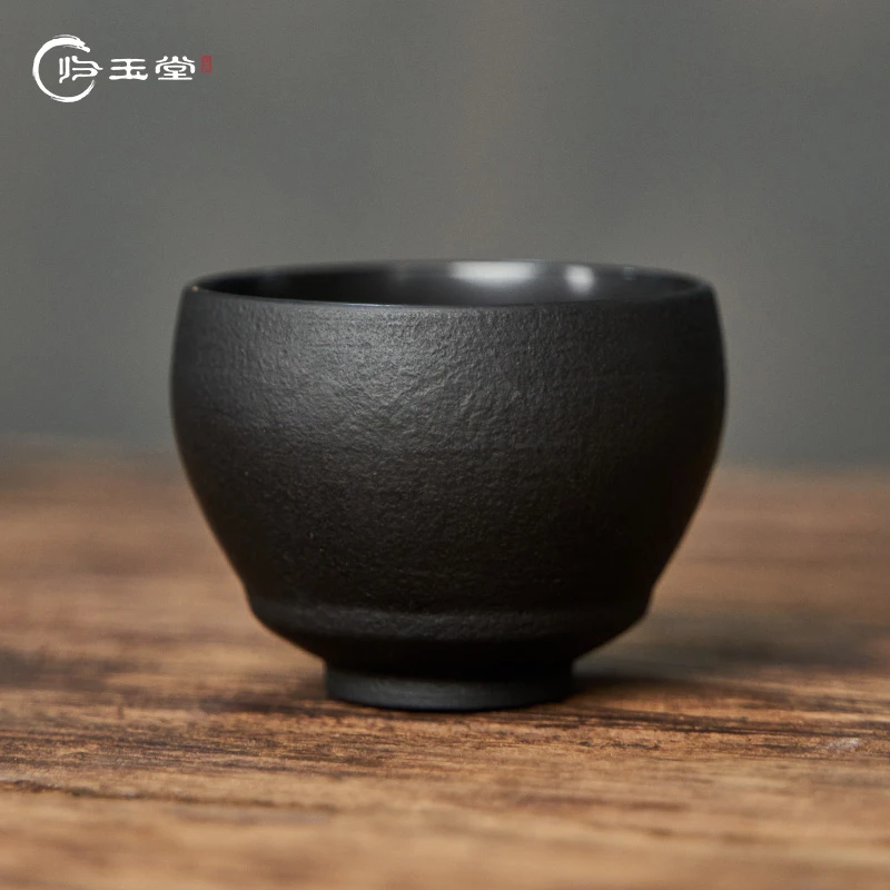 归玉堂天然冰碛岩纯手工中式主人杯大容量贵妃杯高端全手工复古