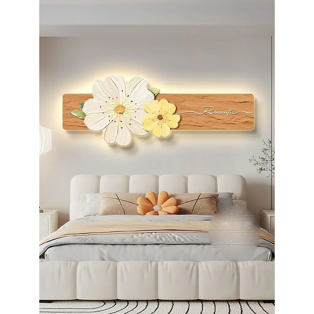 奶油风卧室床头装饰画艺术花卉客厅新款法式高级感主卧室床头挂画