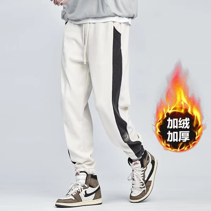 秋季新款宽松直筒休闲裤男设计感裤脚拉链开叉运动裤长裤