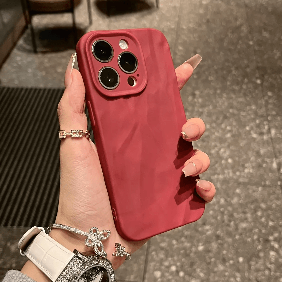 褶皱iPhone15promax手机壳苹果13软胶简约12小众11个性创意保护套