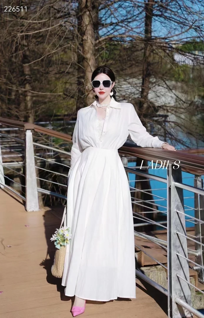 简约风衬衫半裙套装